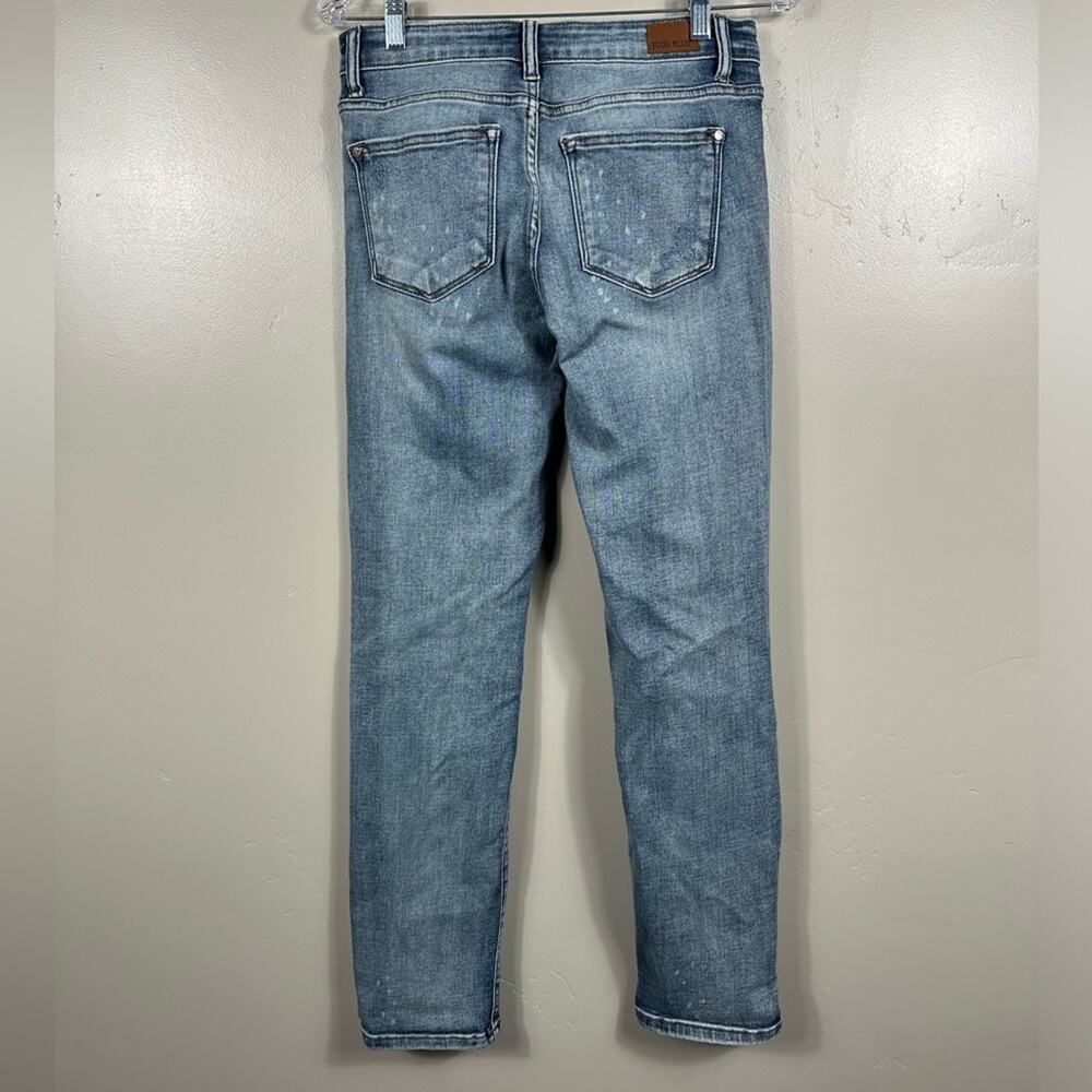 Judy Blue Destroyed Bleach Splattered Cuffed Boyfriend Jean Size 5/27 - Picture 5 of 9